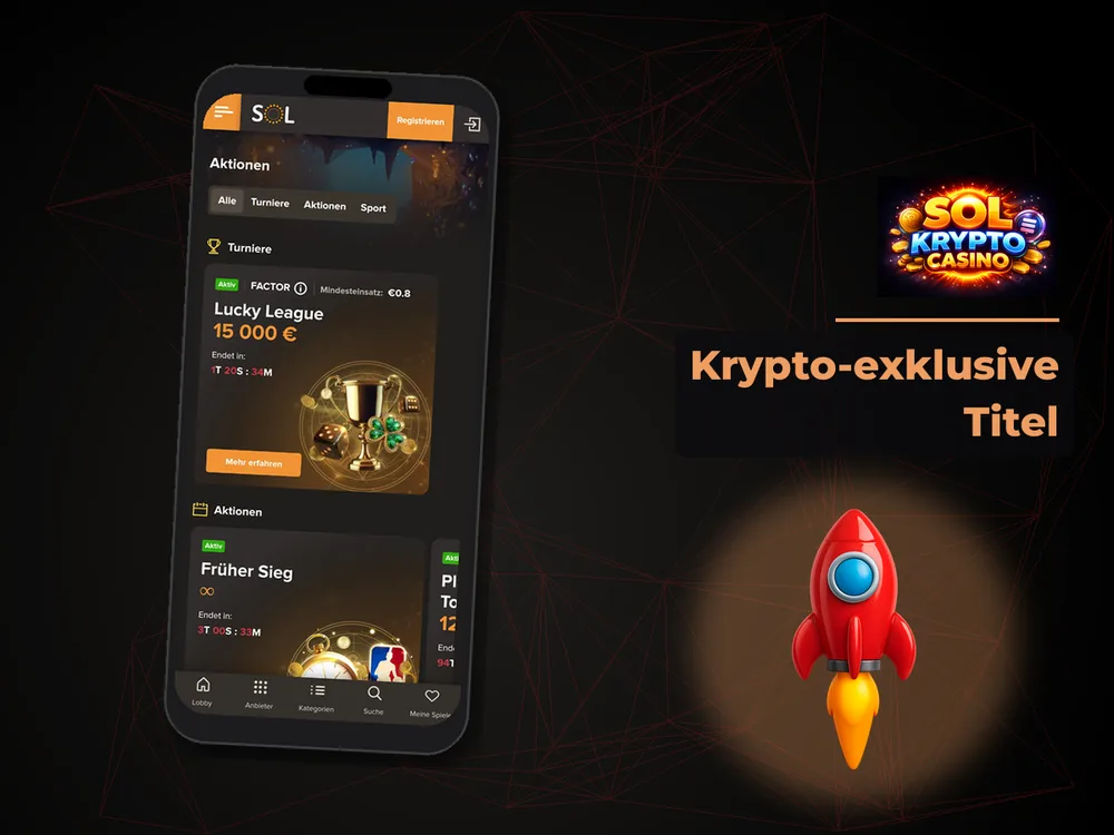 Sol Krypto Casino - Krypto-exklusive Titel