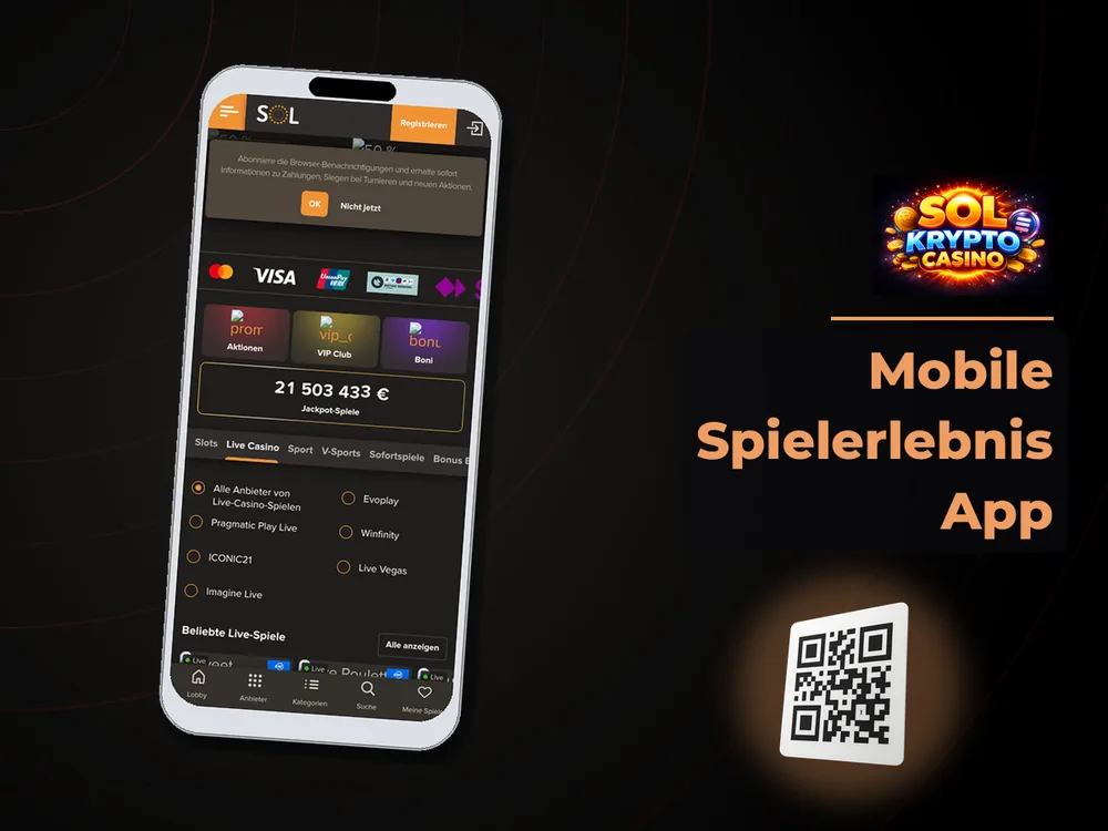 Sol Krypto Casino - Mobile Spielerlebnis App