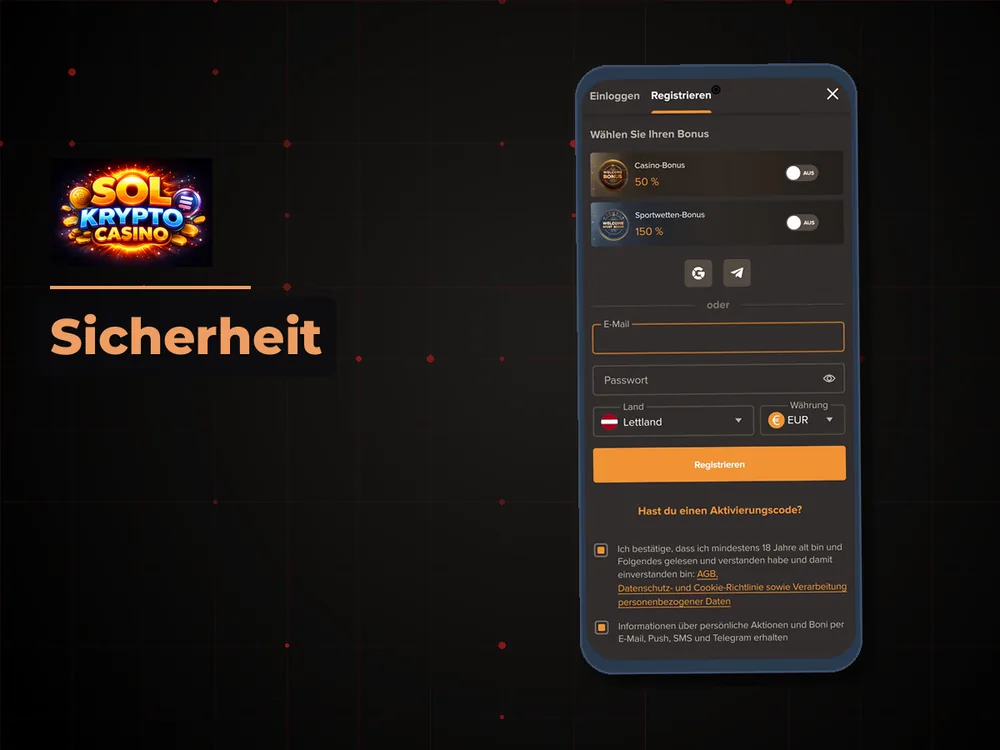 Sol Krypto Casino - Sicherheit