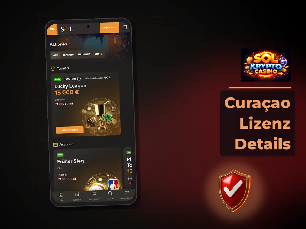 Sol Krypto Casino - Curaçao Lizenz Details