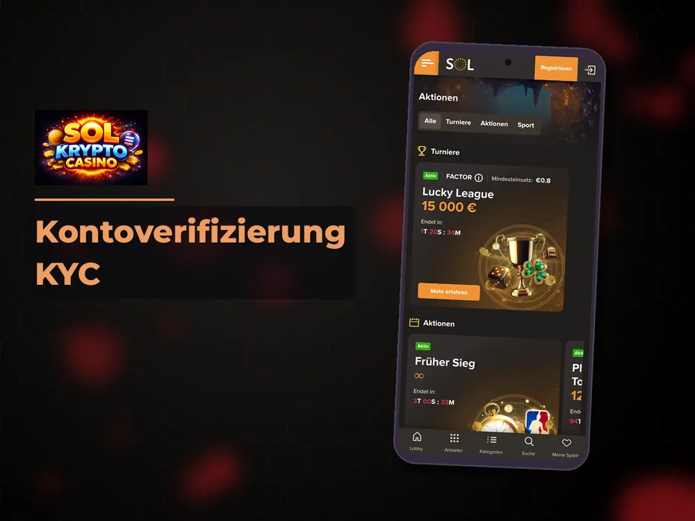 Sol Krypto Casino - Kontoverifizierung KYC