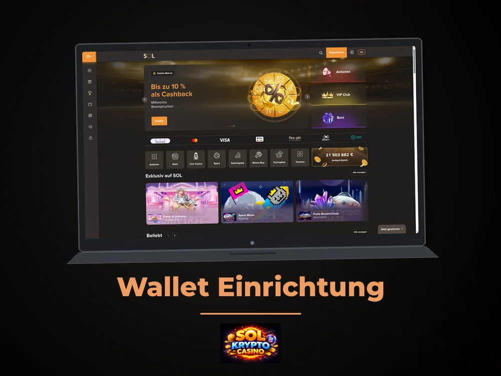 Sol Krypto Casino - Wallet Einrichtung