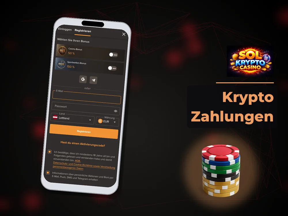 Sol Krypto Casino - Krypto Zahlungen