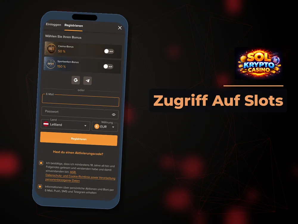 Sol Krypto Casino - Zugriff Auf Slots