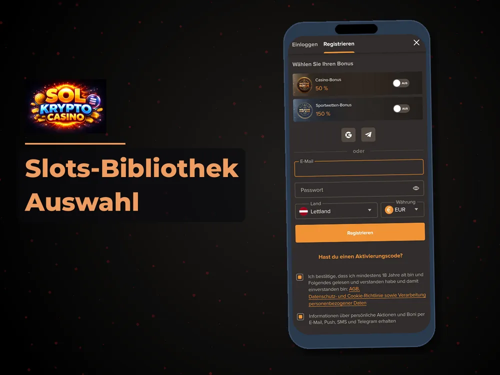 Sol Krypto Casino - Slots-Bibliothek Auswahl