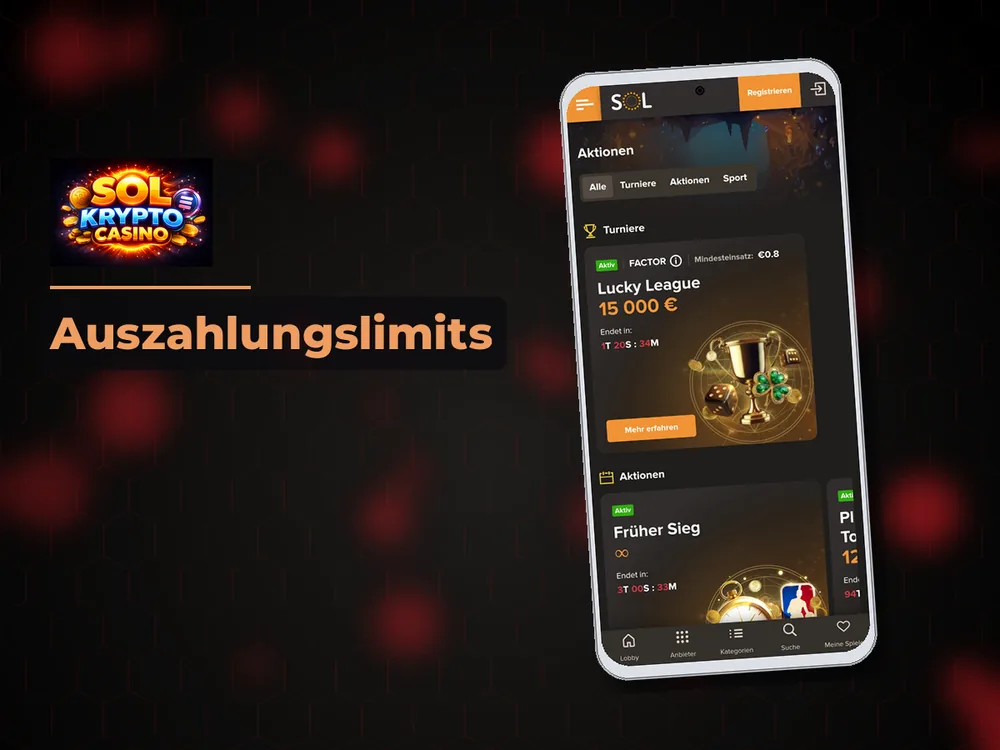 Sol Krypto Casino - Auszahlungslimits