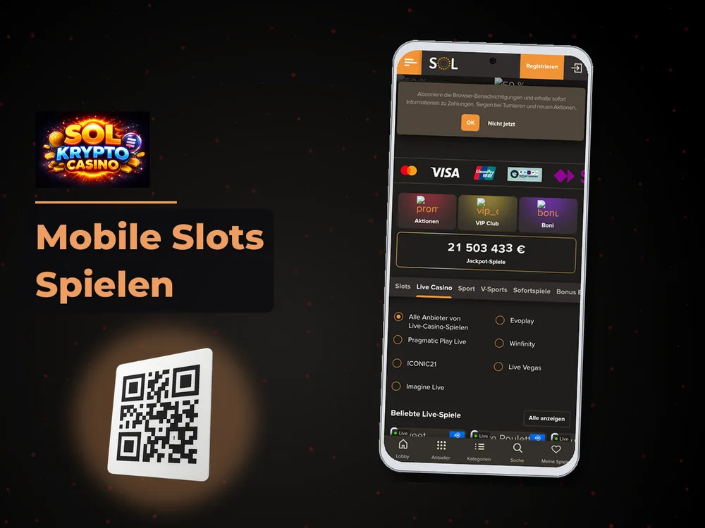 Sol Krypto Casino - Mobile Slots Spielen