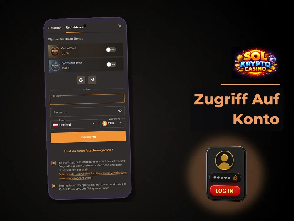 Sol Krypto Casino - Zugriff Auf Konto