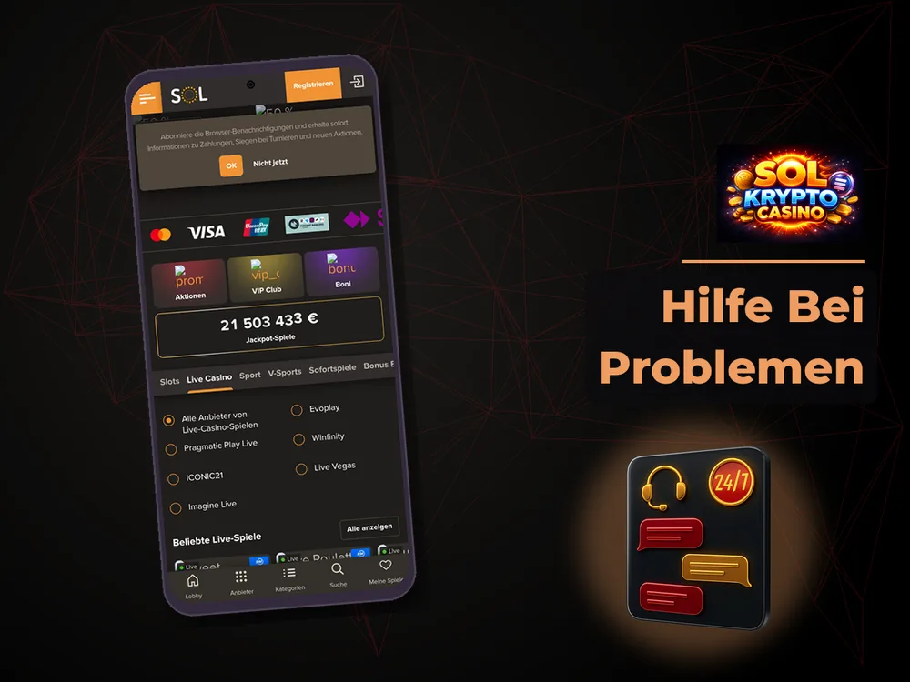 Sol Krypto Casino - Hilfe Bei Problemen