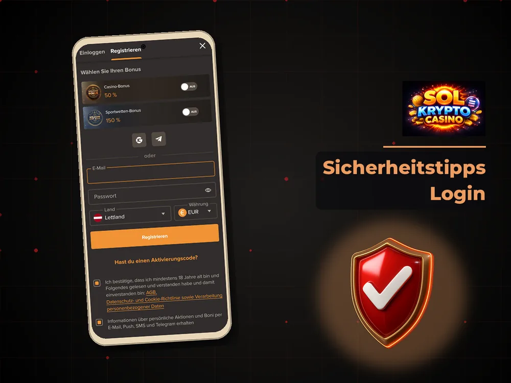 Sol Krypto Casino - Sicherheitstipps Login