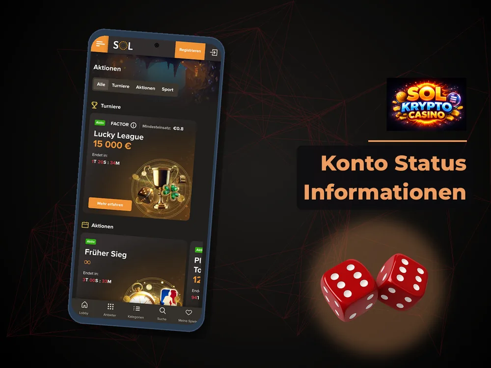 Sol Krypto Casino - Konto Status Informationen