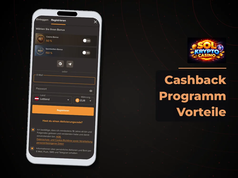 Sol Krypto Casino - Cashback Programm Vorteile