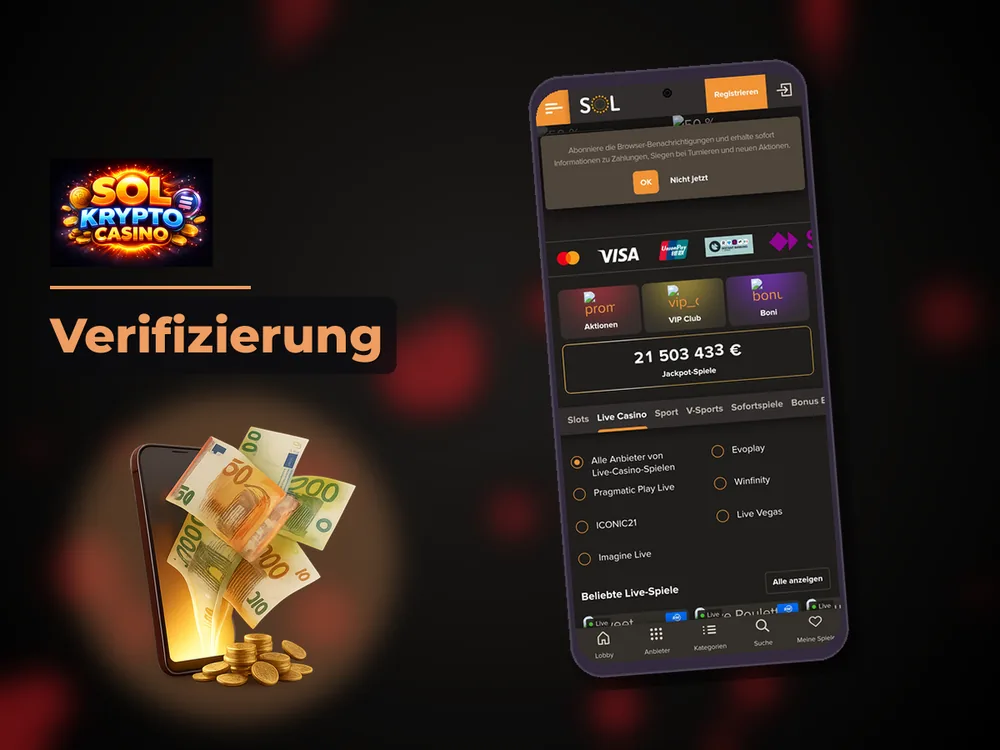Sol Krypto Casino - Verifizierung