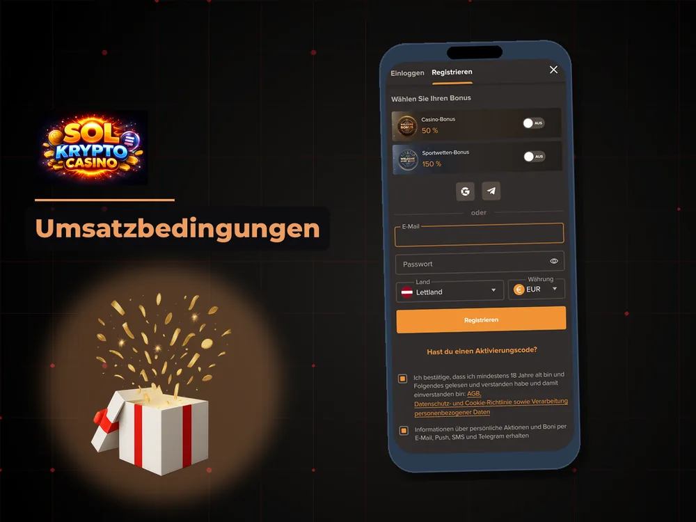 Sol Krypto Casino - Umsatzbedingungen