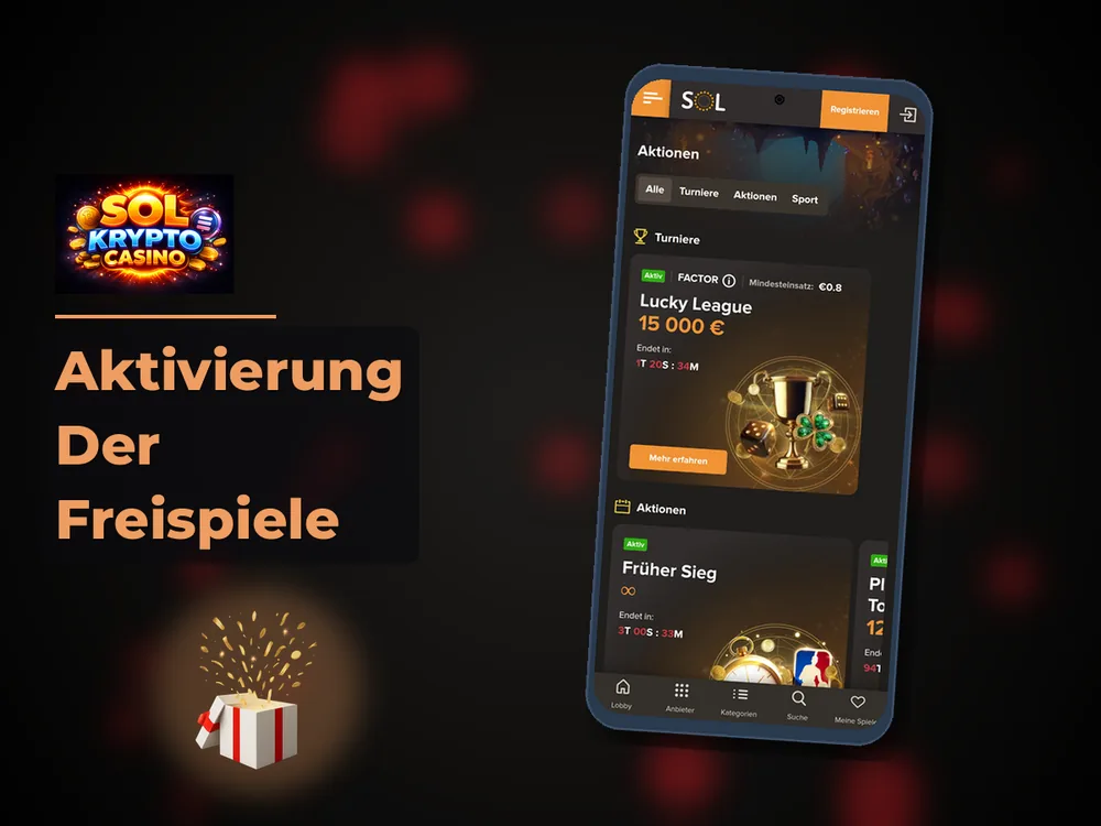 Sol Krypto Casino - Aktivierung Der Freispiele