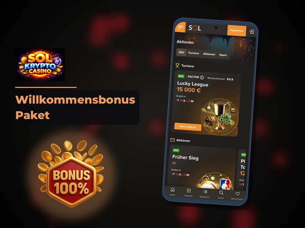 Sol Krypto Casino - Willkommensbonus Paket