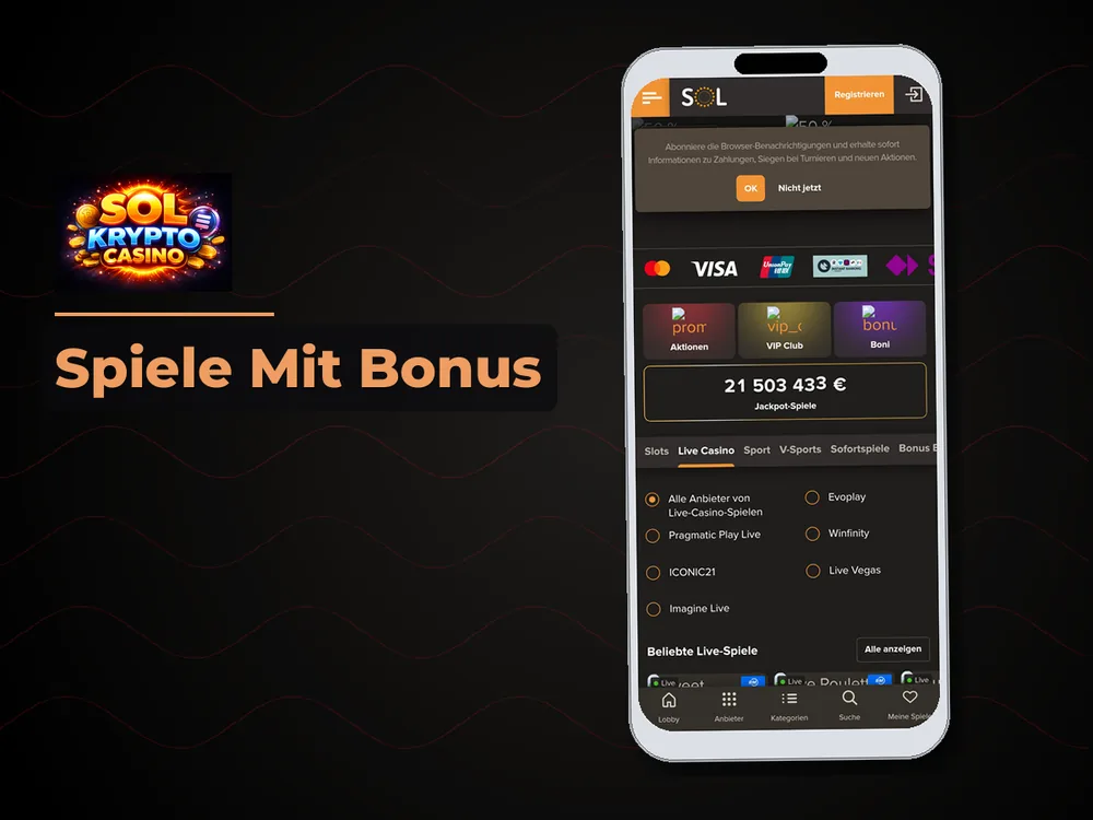 Sol Krypto Casino - Spiele Mit Bonus