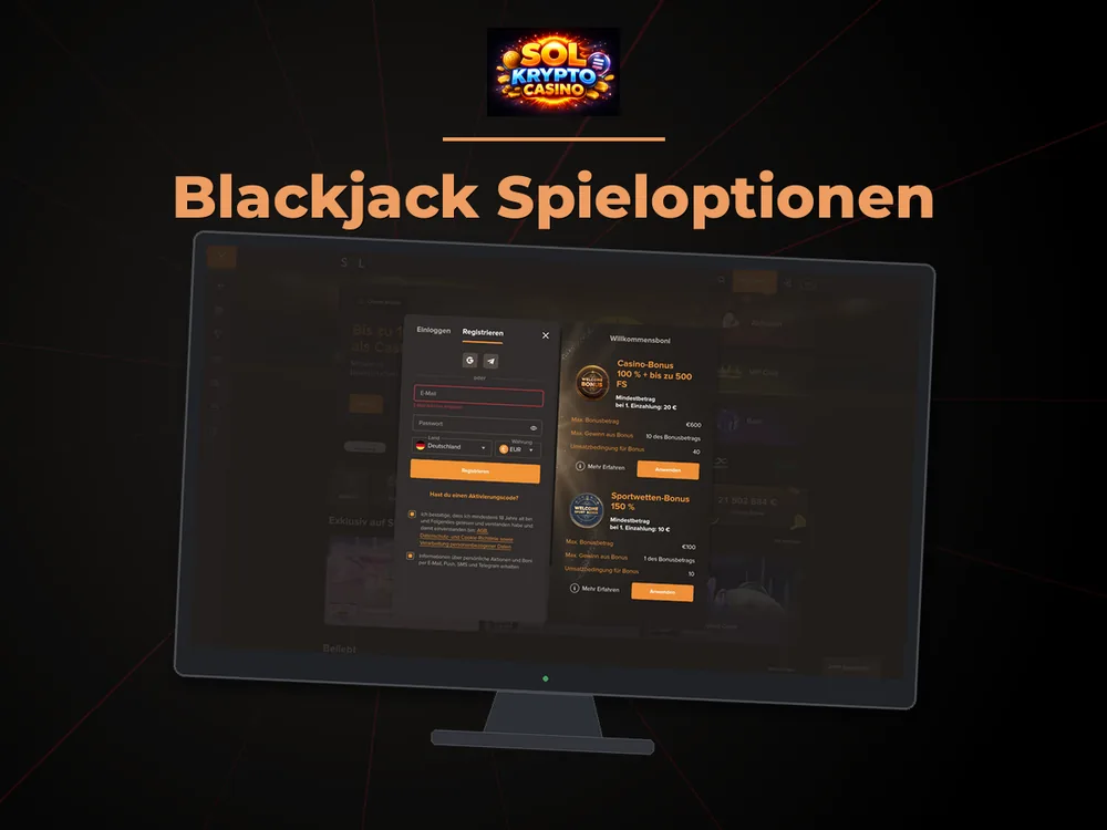 Sol Casino - Blackjack Spieloptionen