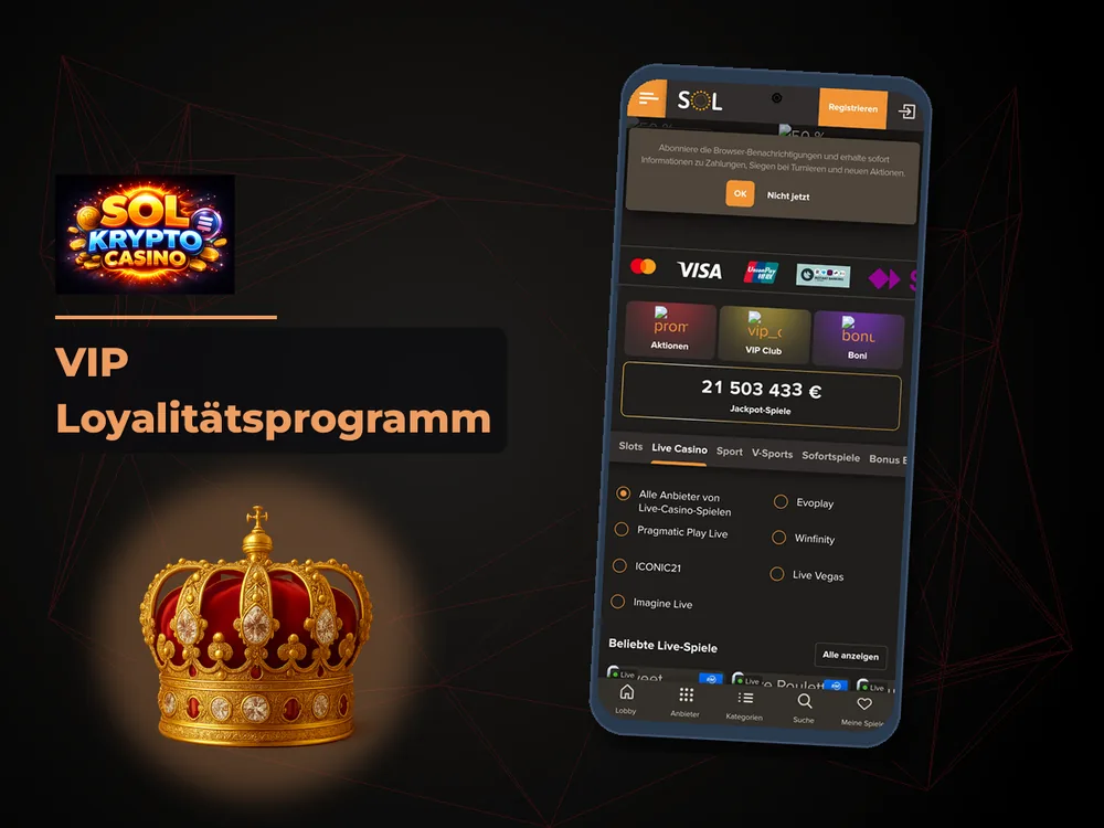 Sol Casino - VIP Loyalitätsprogramm