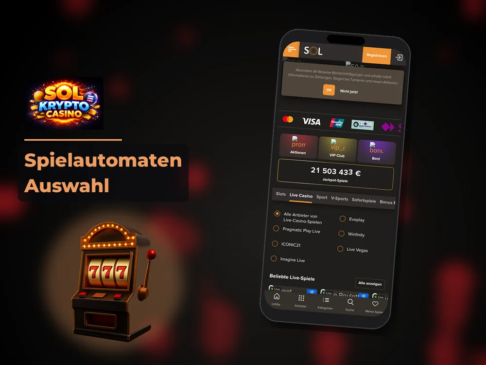 Sol Casino - Spielautomaten Auswahl