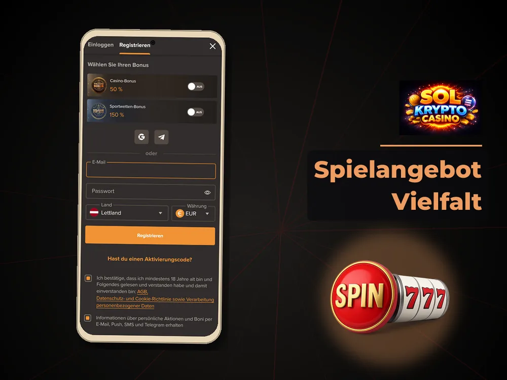 Sol Casino - Spielangebot Vielfalt