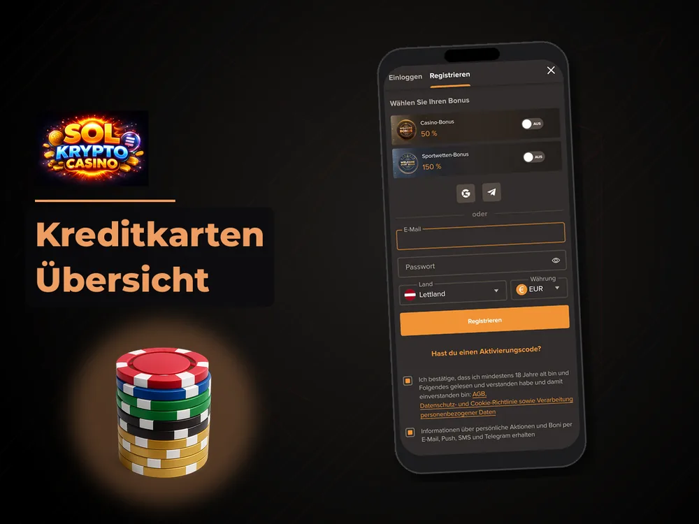 Sol Casino - Kreditkarten Übersicht