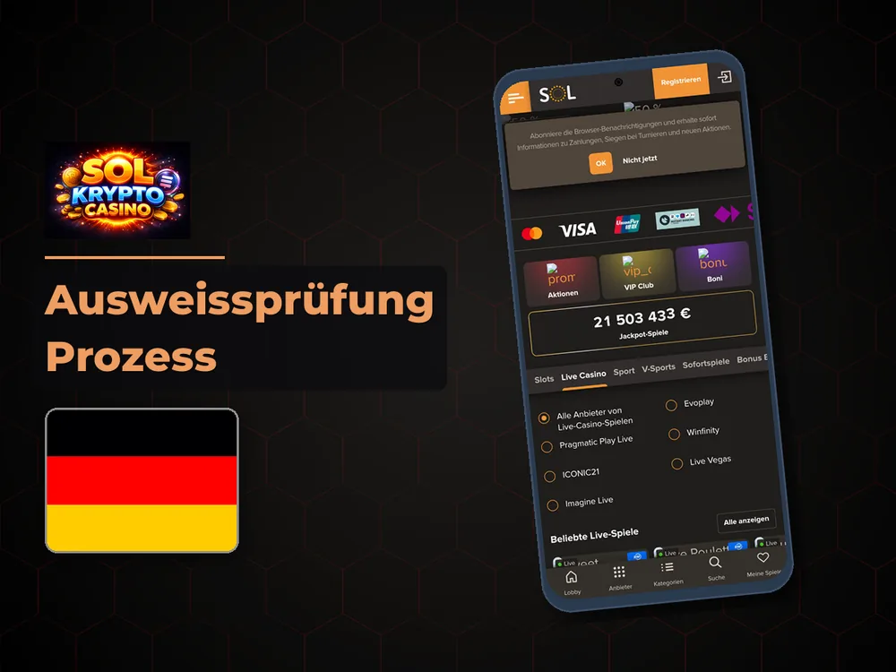 Sol Casino - Ausweissprüfung Prozess