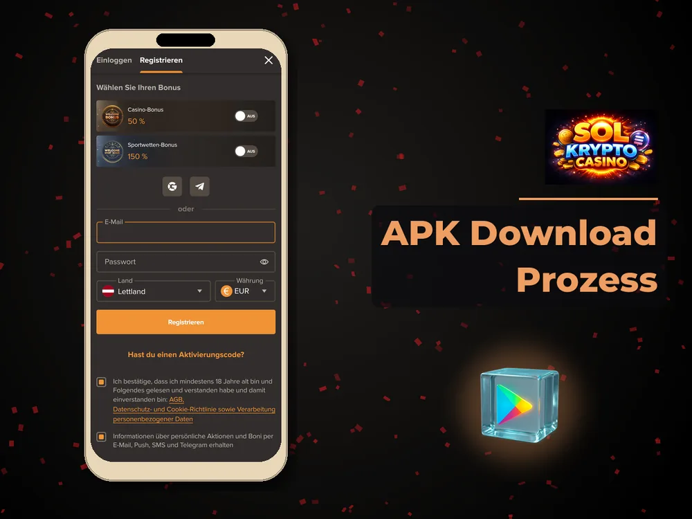 Sol Casino - APK Download Prozess