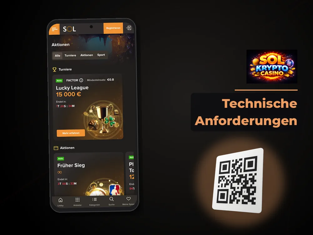 Sol Casino - Technische Anforderungen