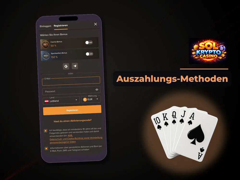 Sol Casino - Auszahlungs-Methoden