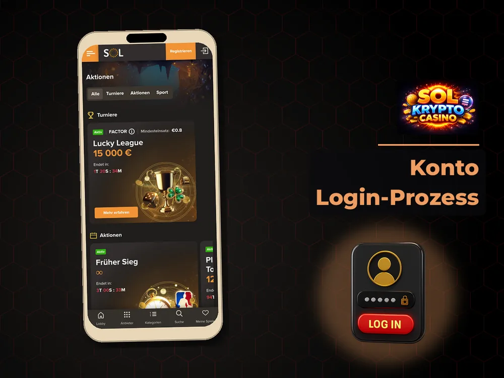 Sol Casino - Konto Login-Prozess