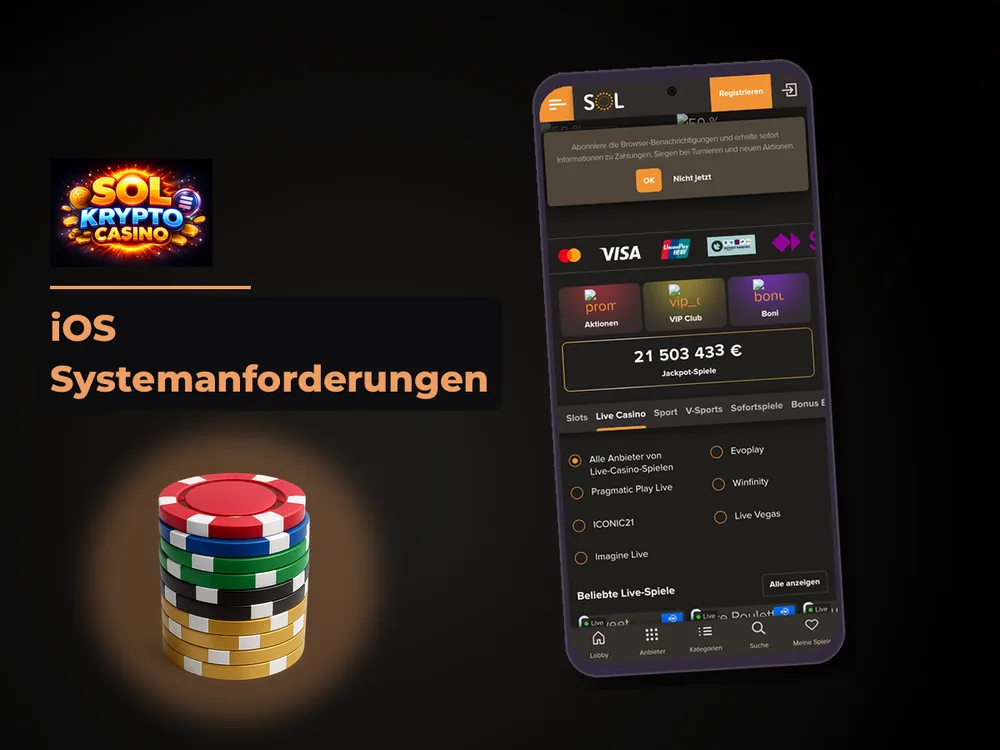 Sol Casino - iOS Systemanforderungen