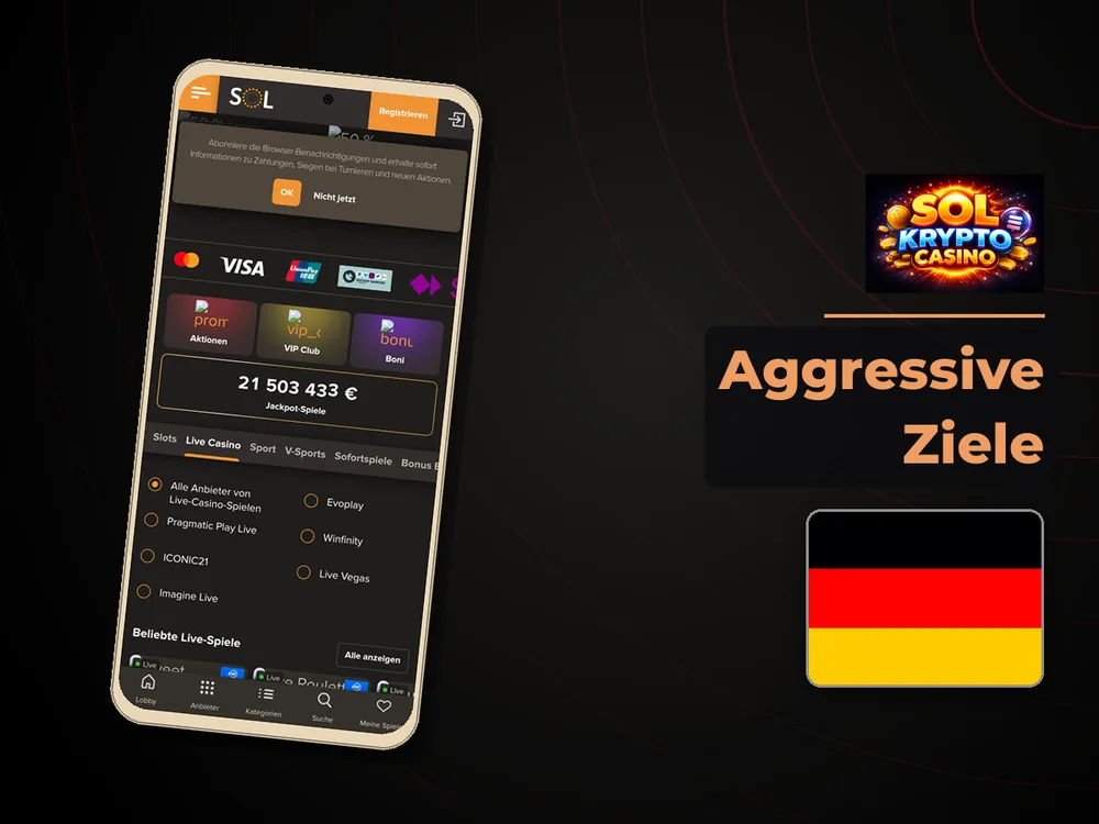 Sol Casino - Aggressive Ziele