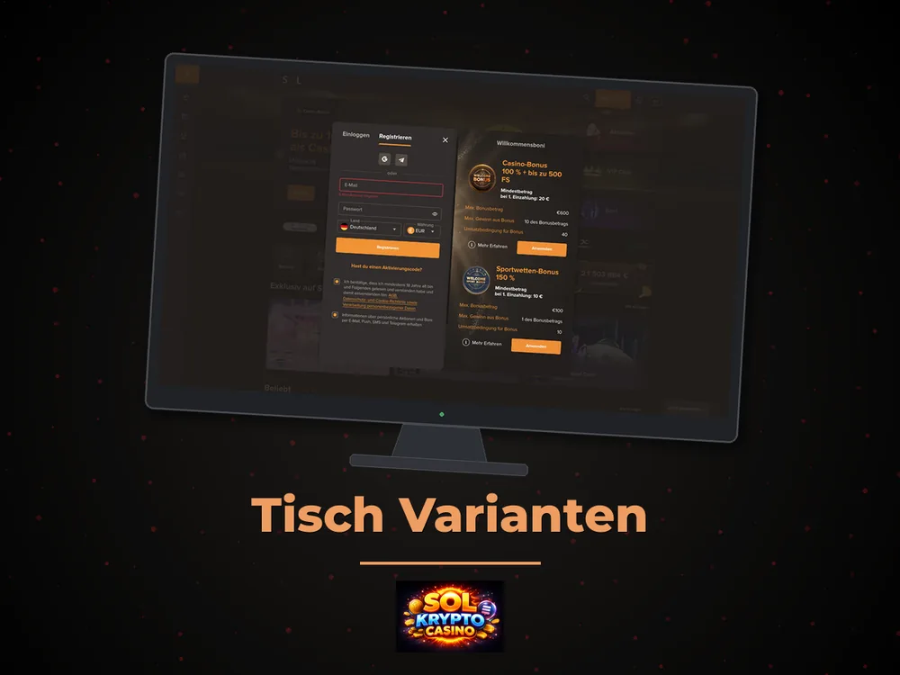 Sol Casino - Tisch Varianten