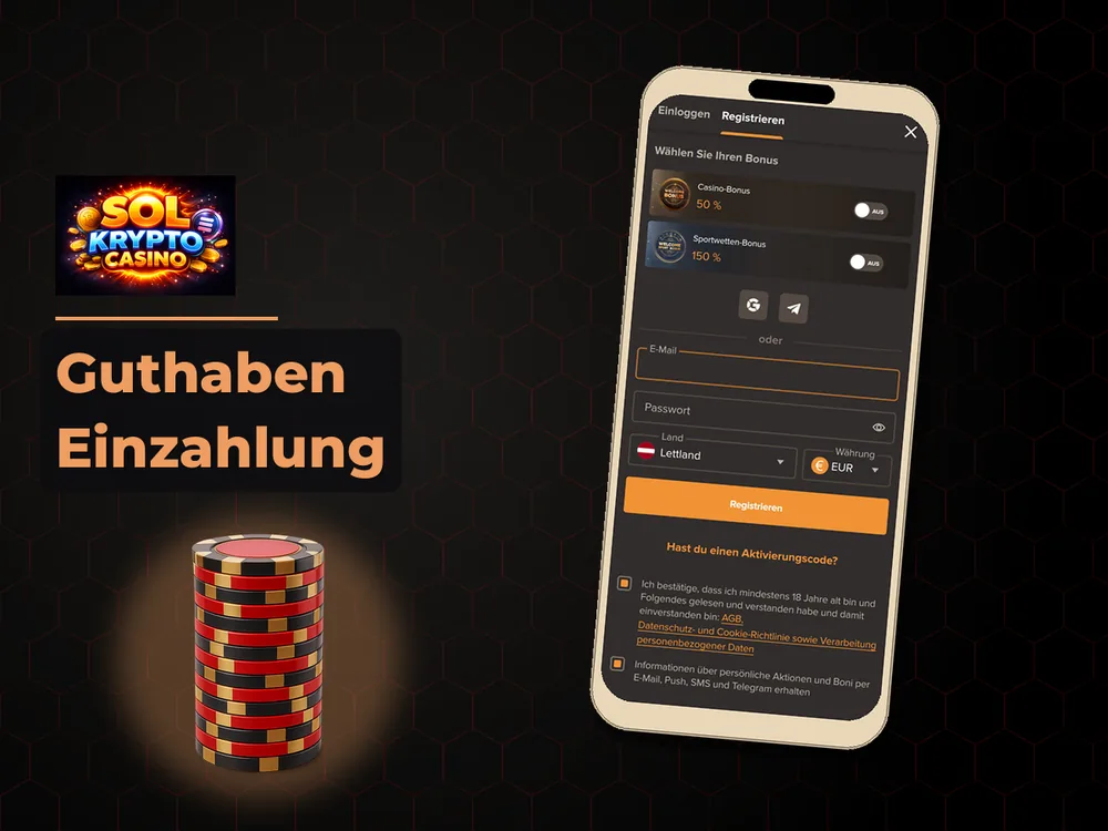 Sol Casino - Guthaben Einzahlung