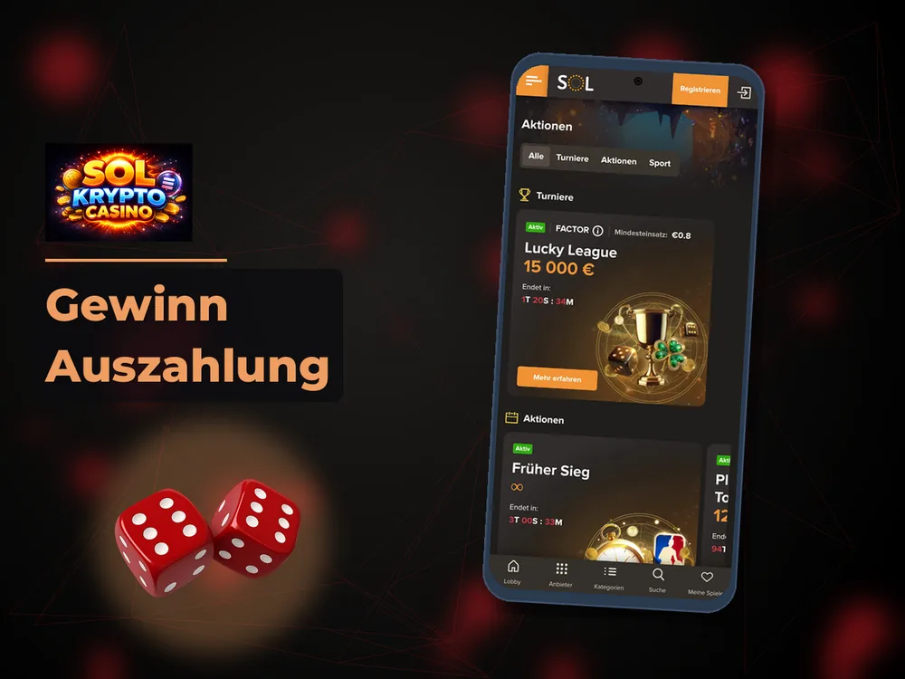 Sol Casino - Gewinn Auszahlung