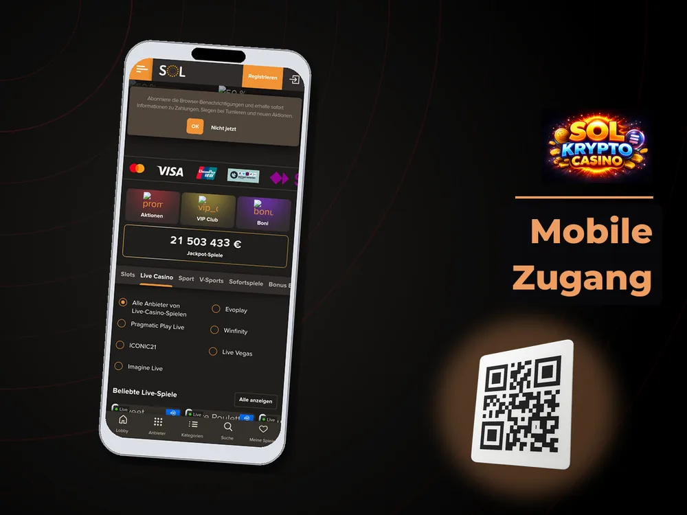 Sol Casino - Mobile Zugang