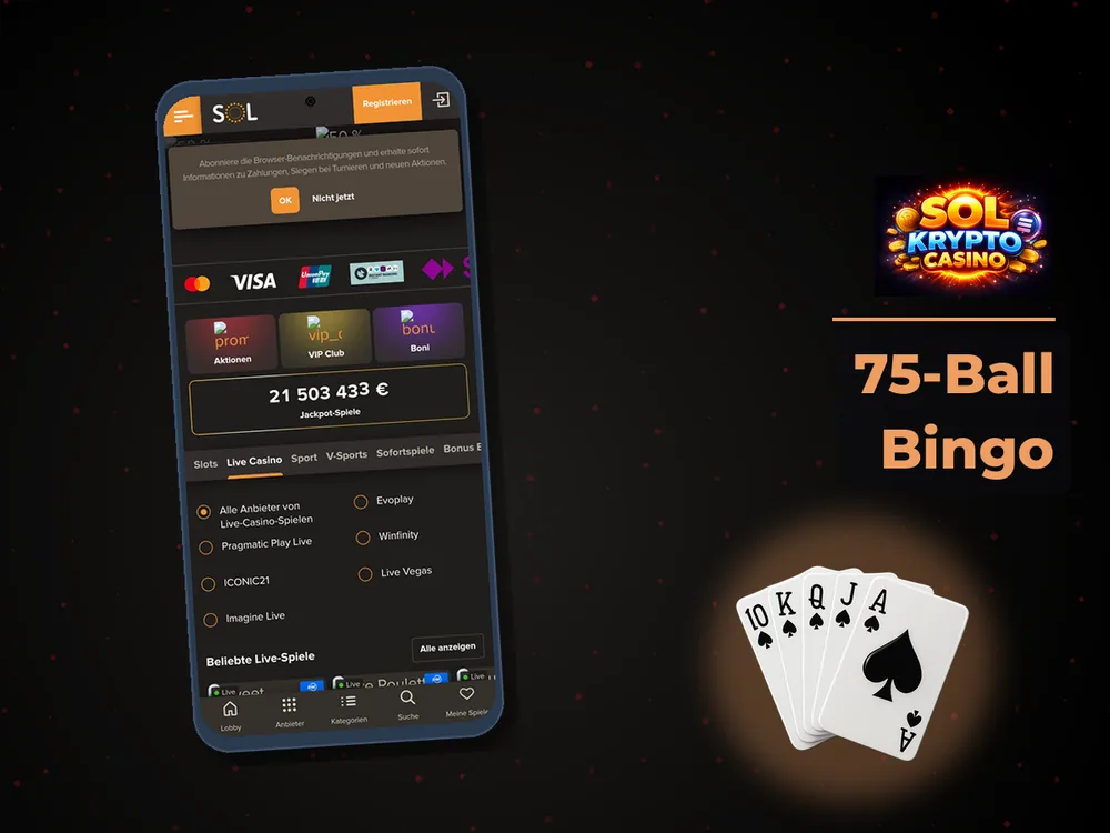 Sol Casino - 75-Ball Bingo