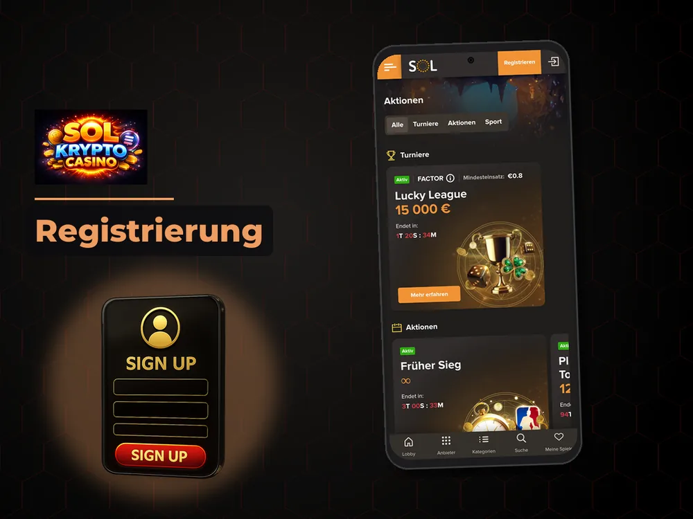 Sol Casino - Registrierung