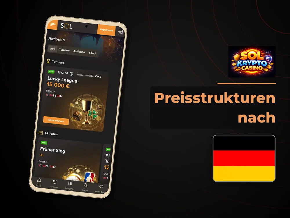 Sol Casino - Preisstrukturen nach