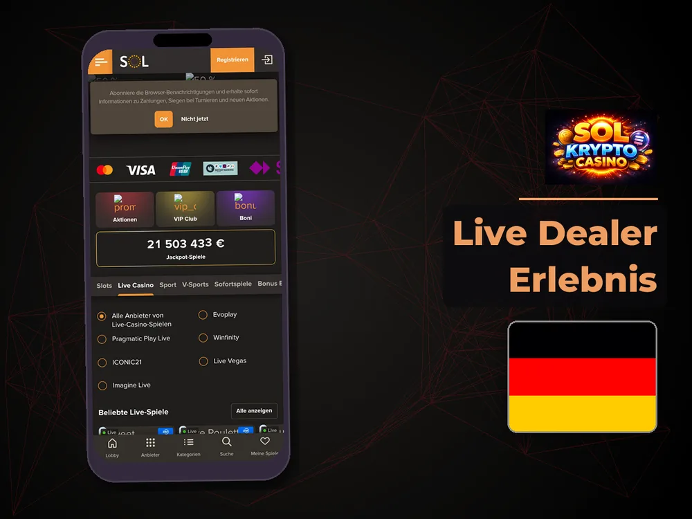 Sol Casino - Live Dealer Erlebnis