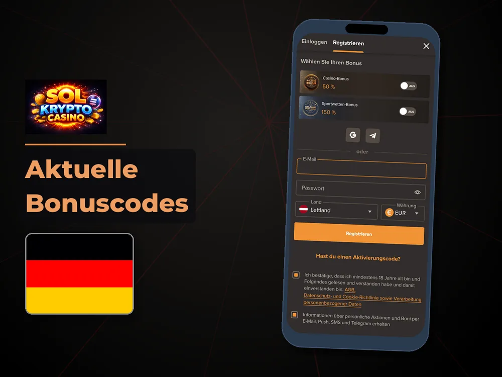 Sol Casino - Aktuelle Bonuscodes