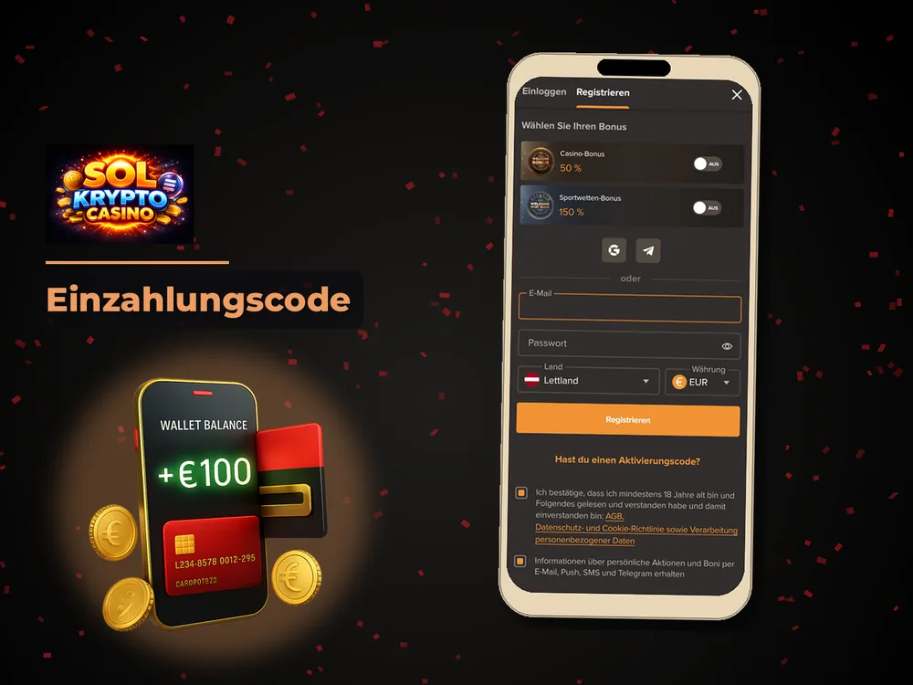 Sol Casino - Einzahlungscode