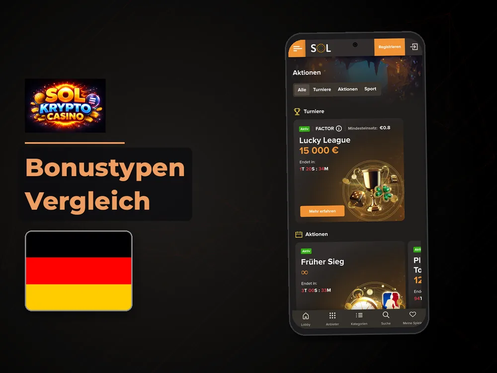Sol Casino - Bonustypen Vergleich