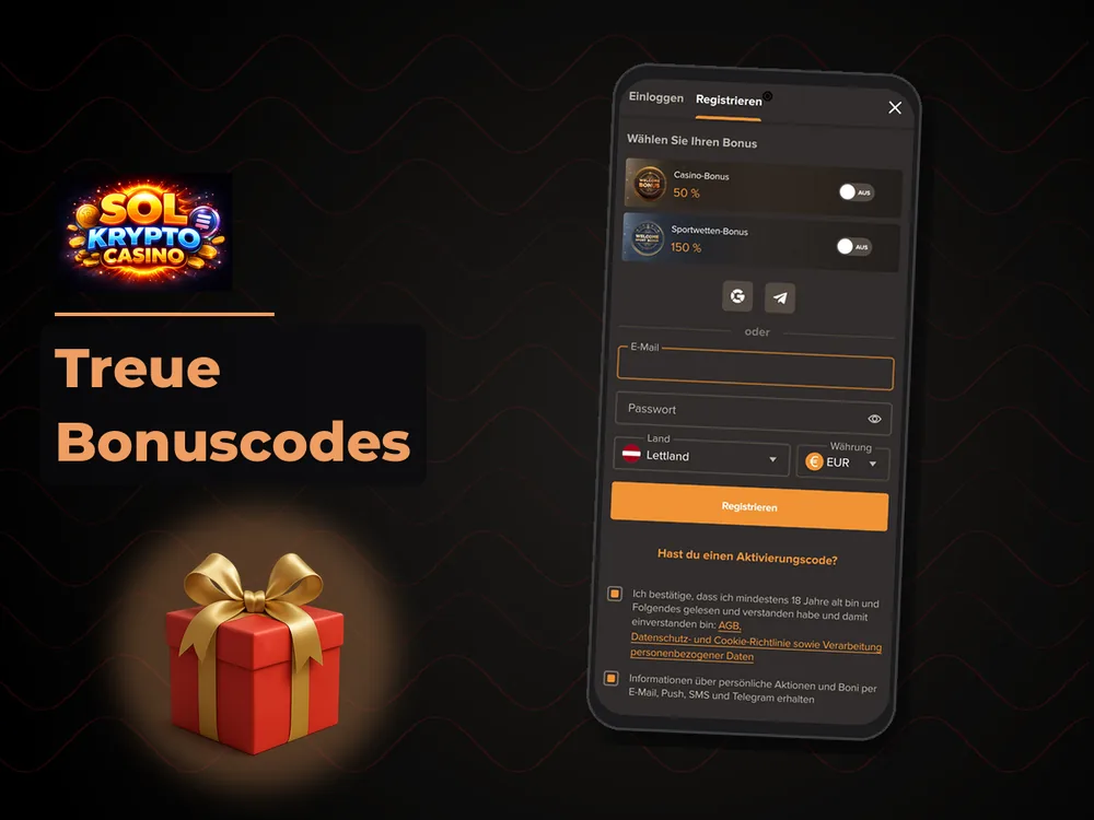 Sol Casino - Treue Bonuscodes