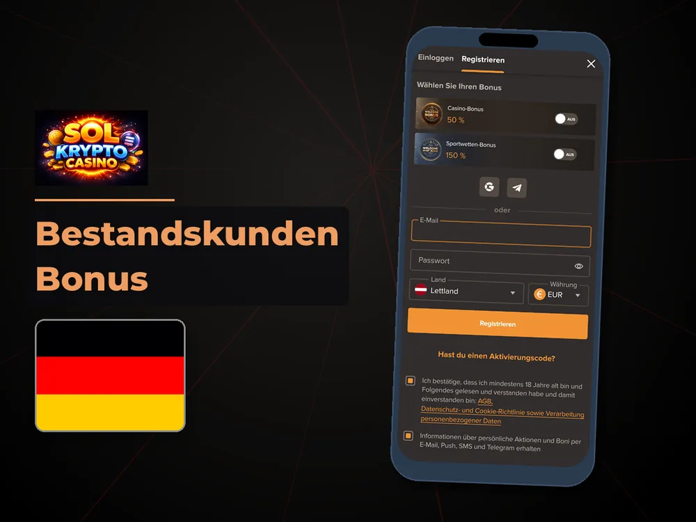 Sol Casino - Bestandskunden Bonus