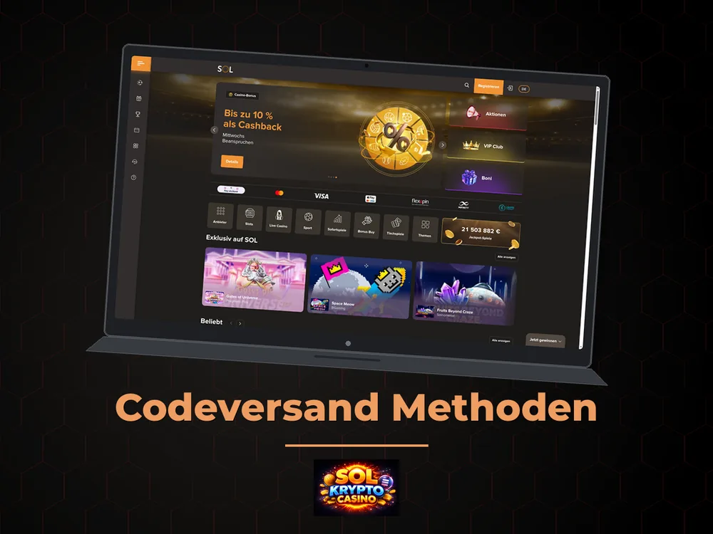 Sol Casino - Codeversand Methoden