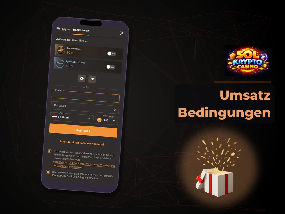Sol Casino - Umsatz Bedingungen