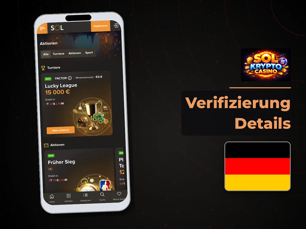 Sol Casino - Verifizierung Details