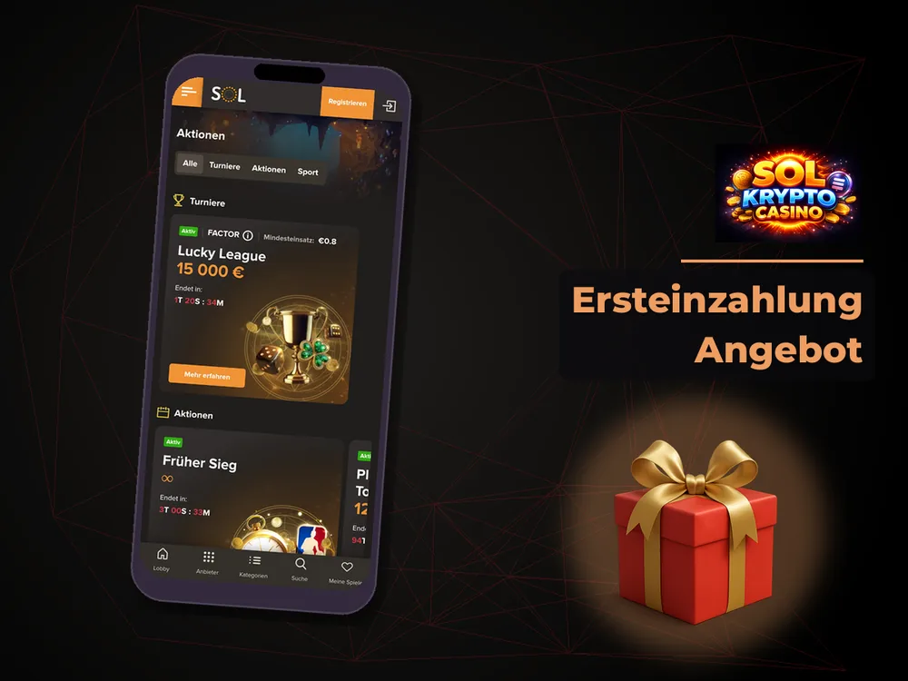 Sol Casino - Ersteinzahlung Angebot